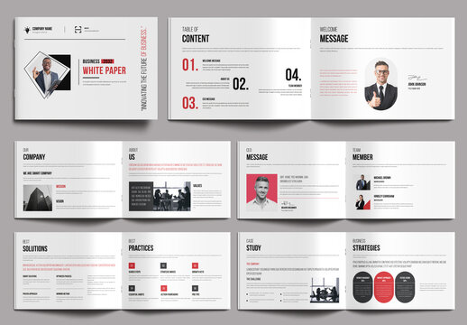 Business White Paper Design Landscape Template Layout