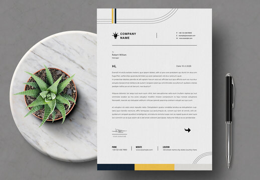 Corporate Business Letterhead Template Layout