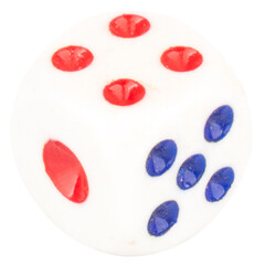 White dice on white background