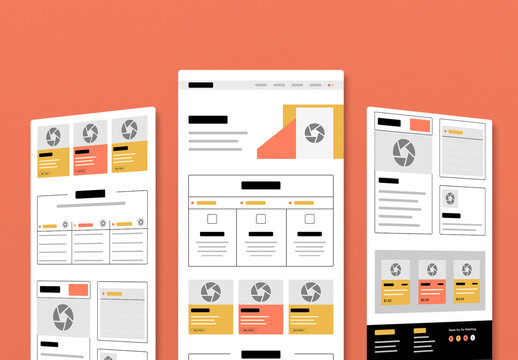 Modern Wireframe Landing Page Design Template