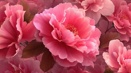 Pink Peony Bloom Closeup