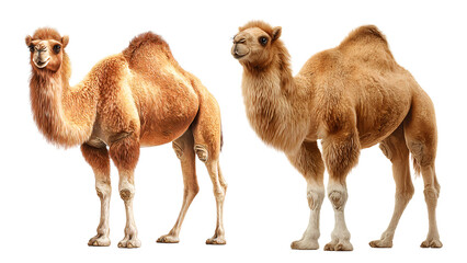 Realistic Camel Illustration &ndash; Desert Animal with Detailed Fur Texture, Full Body on Transparent Background