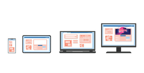 Flat Illustration of Multi Device Screens