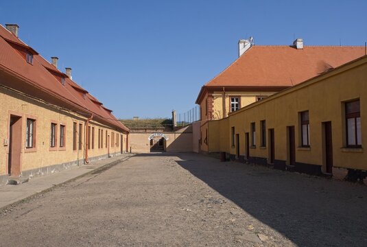 Terezin, Czechia - Aug 13, 2025: Terezin, or Theresienstadt, concentration camp. Of the over 140,000 Jews who arrived there, about 33,000 died in the ghetto itself. Sunny summer day. Selective focus
