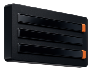 Hanging organizer with magnetic strips for holding tools in a garage.