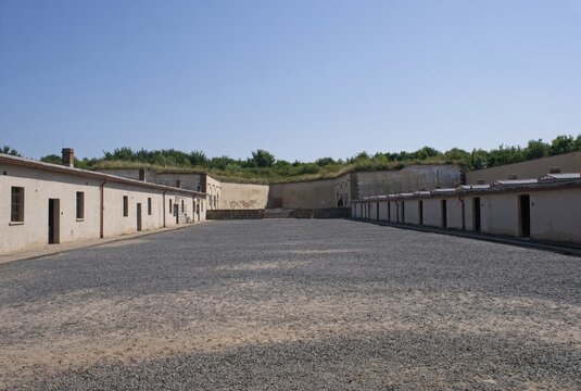 Terezin, Czechia - Aug 13, 2025: Terezin, or Theresienstadt, concentration camp. Of the over 140,000 Jews who arrived there, about 33,000 died in the ghetto itself. Sunny summer day. Selective focus