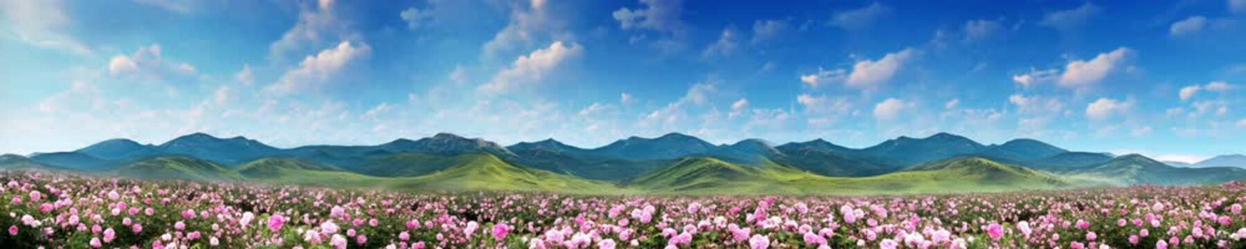 valley of roses in the mountains | looped, widescreen