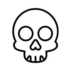 Simple black and white skull drawing with bold lines on white background – stock vector icon in line style