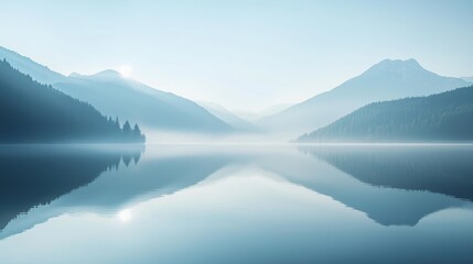Serenity lake in the mountains