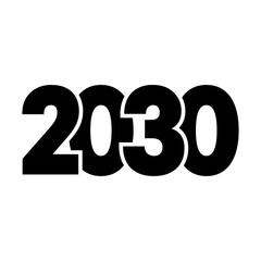 bold vector logo of the year 2030 on a white background. numbers modern and strong design. symbol for the future innovation and goals.