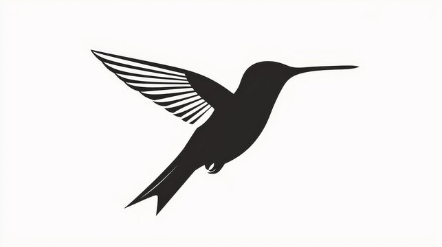 Hummingbird vector icon. Bird simple isolated sign silhouette.