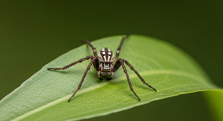 Spider on leaf, detailed view