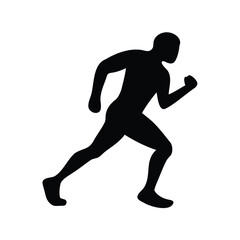 Naklejka premium Silhouette of a man running on a white background in high definition