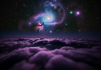 Cosmic cloudscape at night