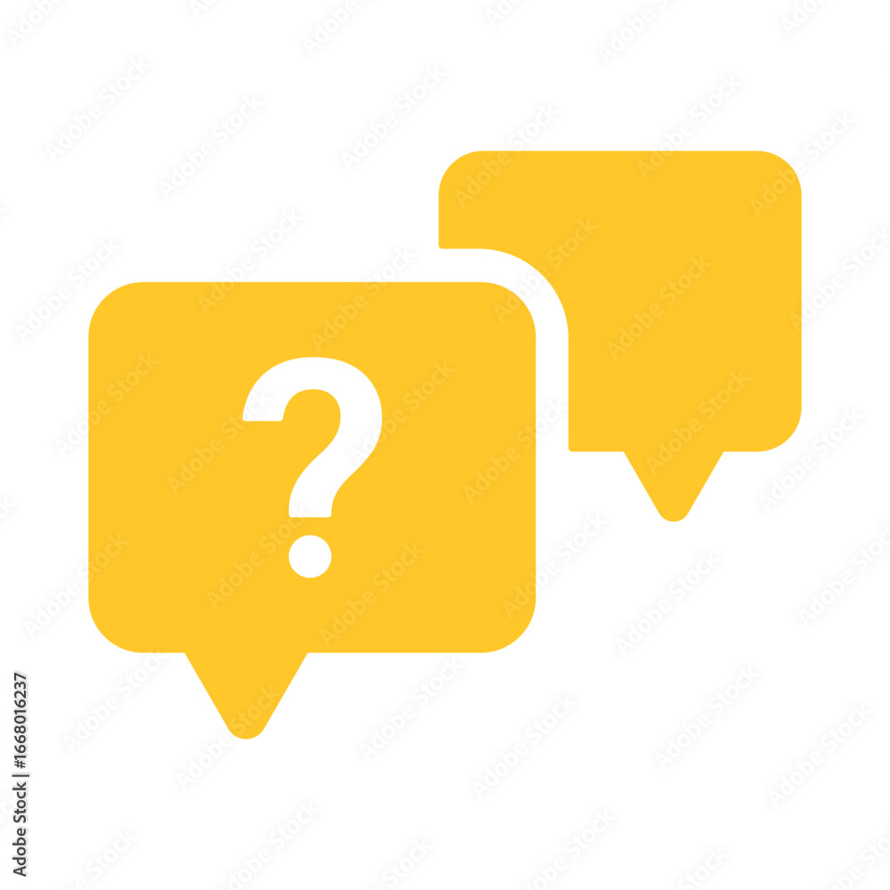 Poster question mark icon button in speech bubble. faq sign, customer support and support sign or ask and h