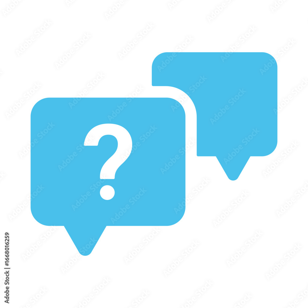 Poster question mark icon button in speech bubble. faq sign, customer support and support sign or ask and h