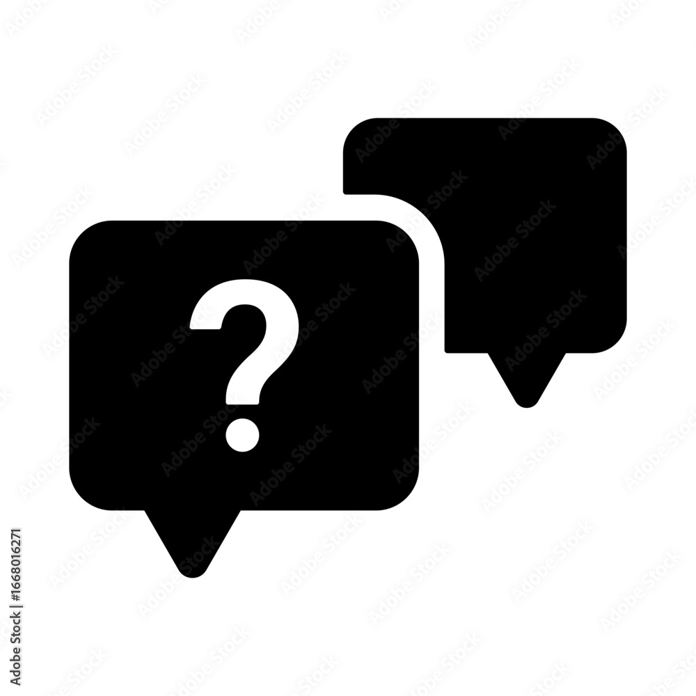Poster question mark icon button in speech bubble. faq sign, customer support and support sign or ask and h