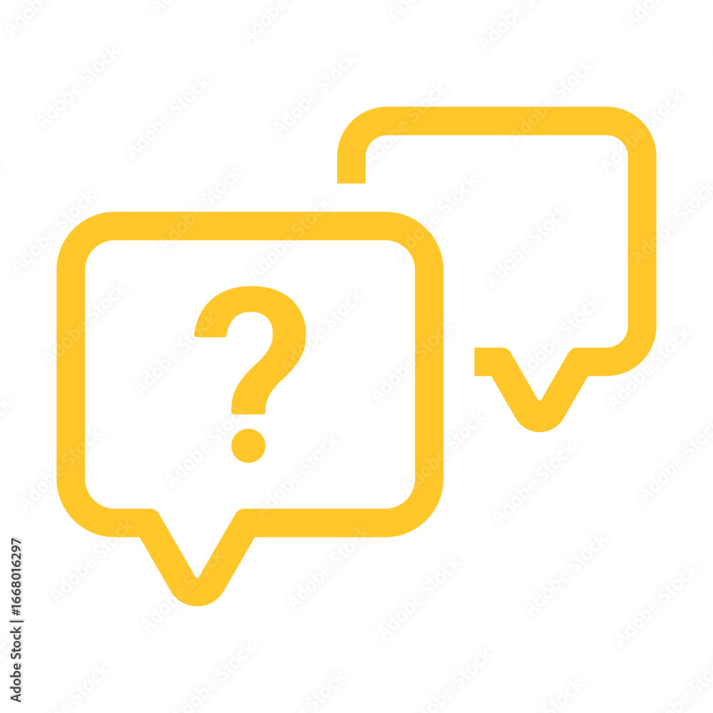 Poster question mark icon button in speech bubble. faq sign, customer support and support sign or ask and h