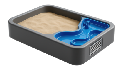 Sandbox with integrated water play features and drainage system for added fun