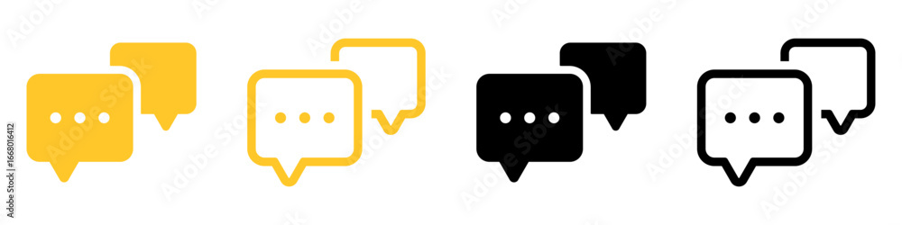 Poster chat icons. chatting speech bubble symbol icon set . comment icon button . message talk bubble, comm