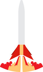 Illustration of a Rocket Launching into Space