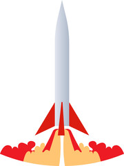 Illustration of a Rocket Launching into Space