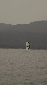 kite surfing on the lake