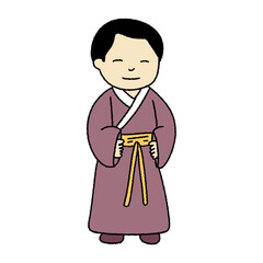 전통적인 복장을 입은 사람 일러스트