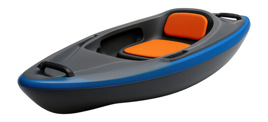 Rotomolded recreational kayak with molded-in handles and a wide beam for stability in calm bays