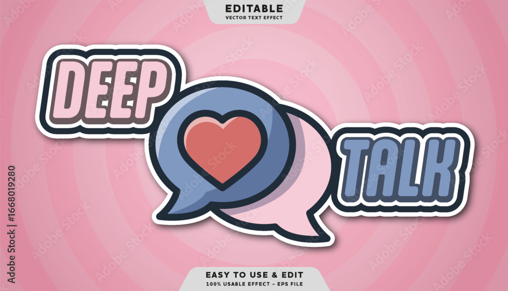 Poster deep talk editable text effect template