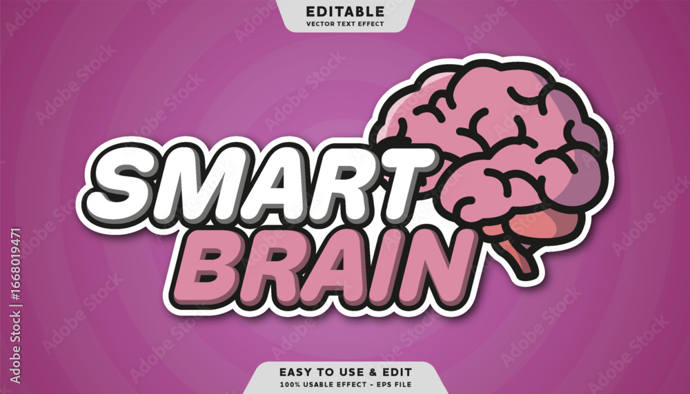 Poster smart brain editable text effect template
