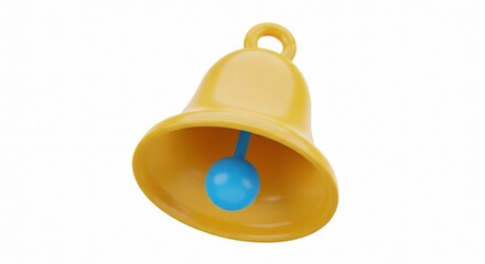 Shiny golden notification bell icon, ready to alert and inform for updates