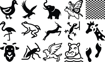 wild animals silhouettes