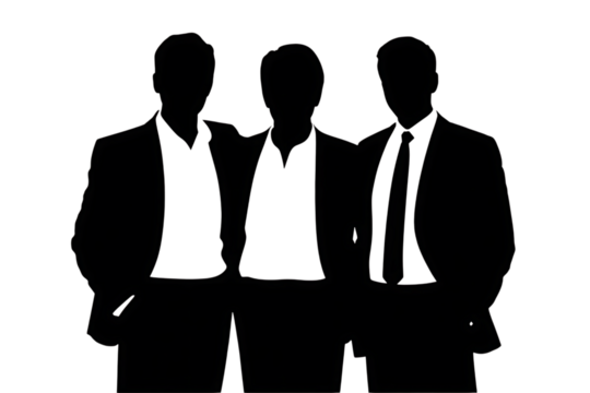 Man in tuxedo with white shirt isolated on transparent background - Powered by Adobe