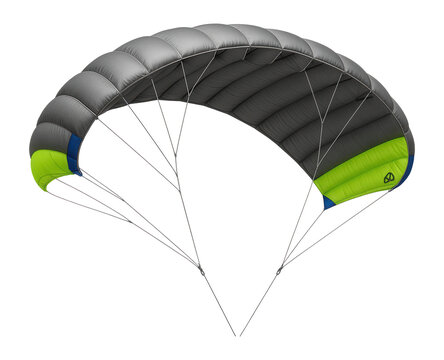 Two-line traction parafoil with reinforced leading edge for sand dune boarding