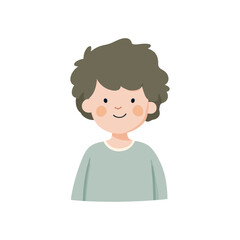 Smiling Boy Illustration: Cartoon Child Portrait, cartoon character