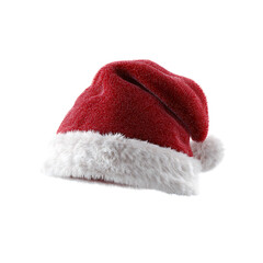 Classic plush Santa Claus hat, ready for holiday cheer, symbol of Christmas tradition and festive celebrations, perfect for seasonal designs and joyful projects
