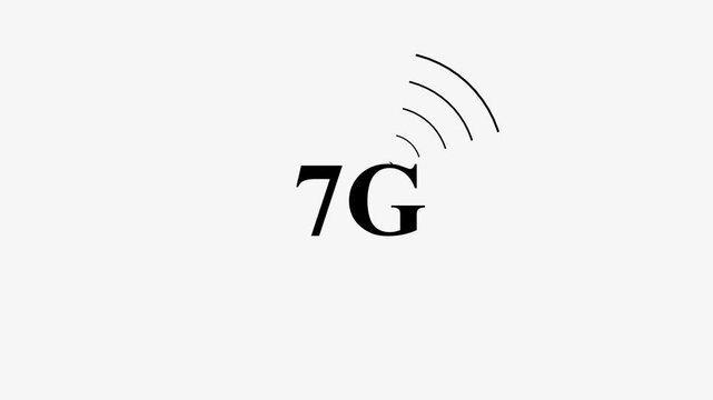 7G text with wireless signal waves on a dark background. Suitable for technology, internet speed, mobile communication, and network connectivity concepts.