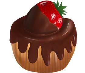 chocolate cake with strawberries