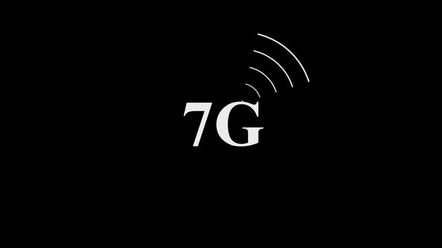 7G text with wireless signal waves on a dark background. Suitable for technology, internet speed, mobile communication, and network connectivity concepts.