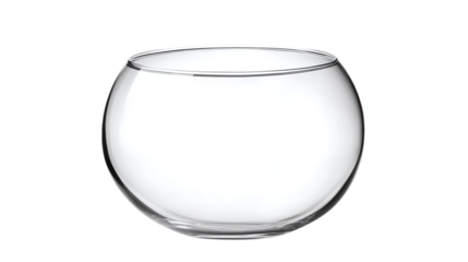 Glass fishbowl isolated on transparent background 