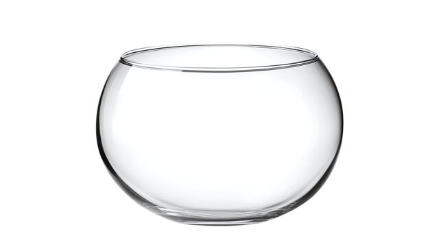 Glass fishbowl isolated on transparent background 