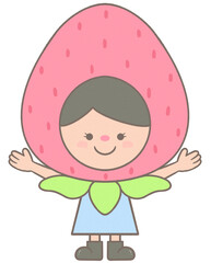 Cute garden little fairy strawberry girl