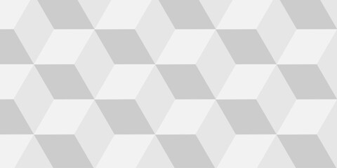 Background white and gray cube geometric seamless wallpaper technology pattern. Vector pattern wall blocks. Abstract geometric design cubes pattern.	