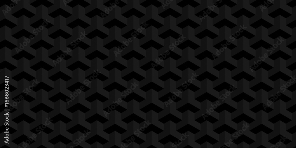 Poster vector minimal black abstract cube square geometric tile hexagon mosaic wall grid wallpaper. black a