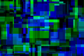 重なり合うたくさんのカラフルな四角 1-5-17