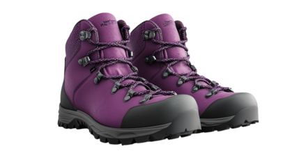 Pair of hiking boots isolated on transparent background 