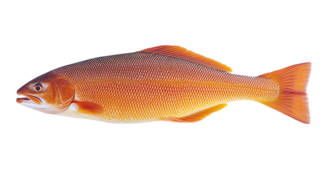 Raw salmon fillet isolated on transparent background