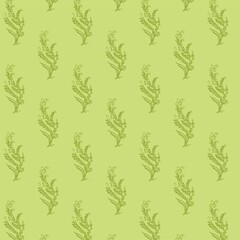 Art of leaves on a green background seamless pattern with leaves 