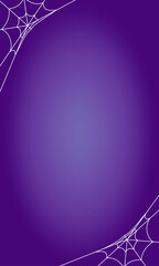 Halloween vertical background frame with cobwebs around the edges